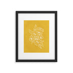 Scandinavian Brushed Gold Floral Ornament | Tropical Line Art Framed Art Print Gallery Image 5
