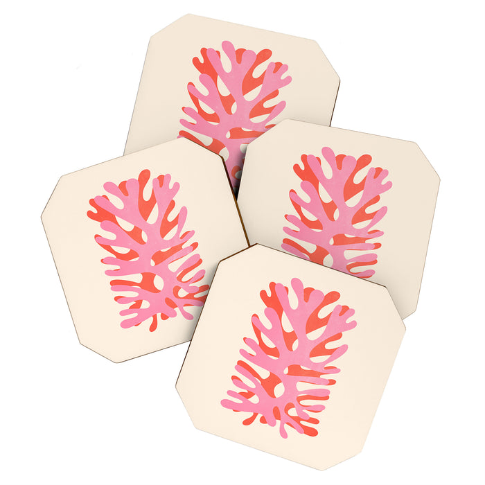 Sea Leaf: Matisse Collage Peach Edition Coaster Gallery Image 1