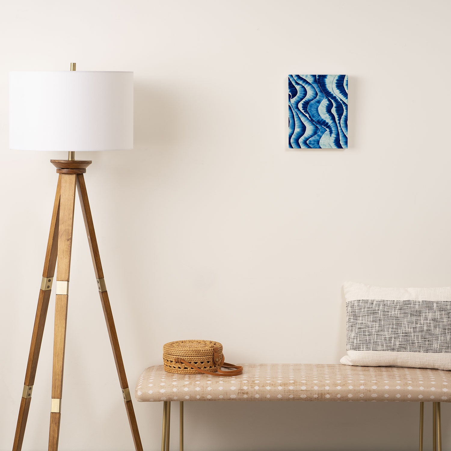 Shibori: Japanese Indigo Tie-Dye Pattern 01 Canvas Print Gallery Image 2