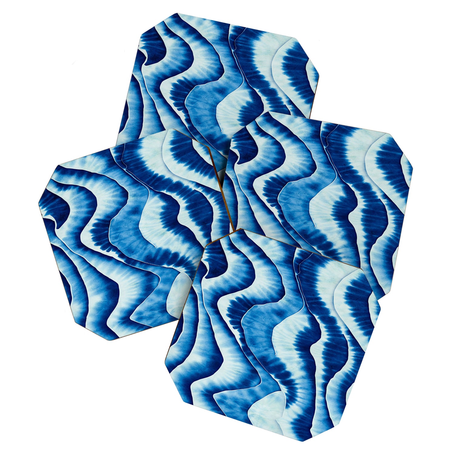 Shibori: Japanese Indigo Tie-Dye Pattern 01 Coaster Gallery Image 1