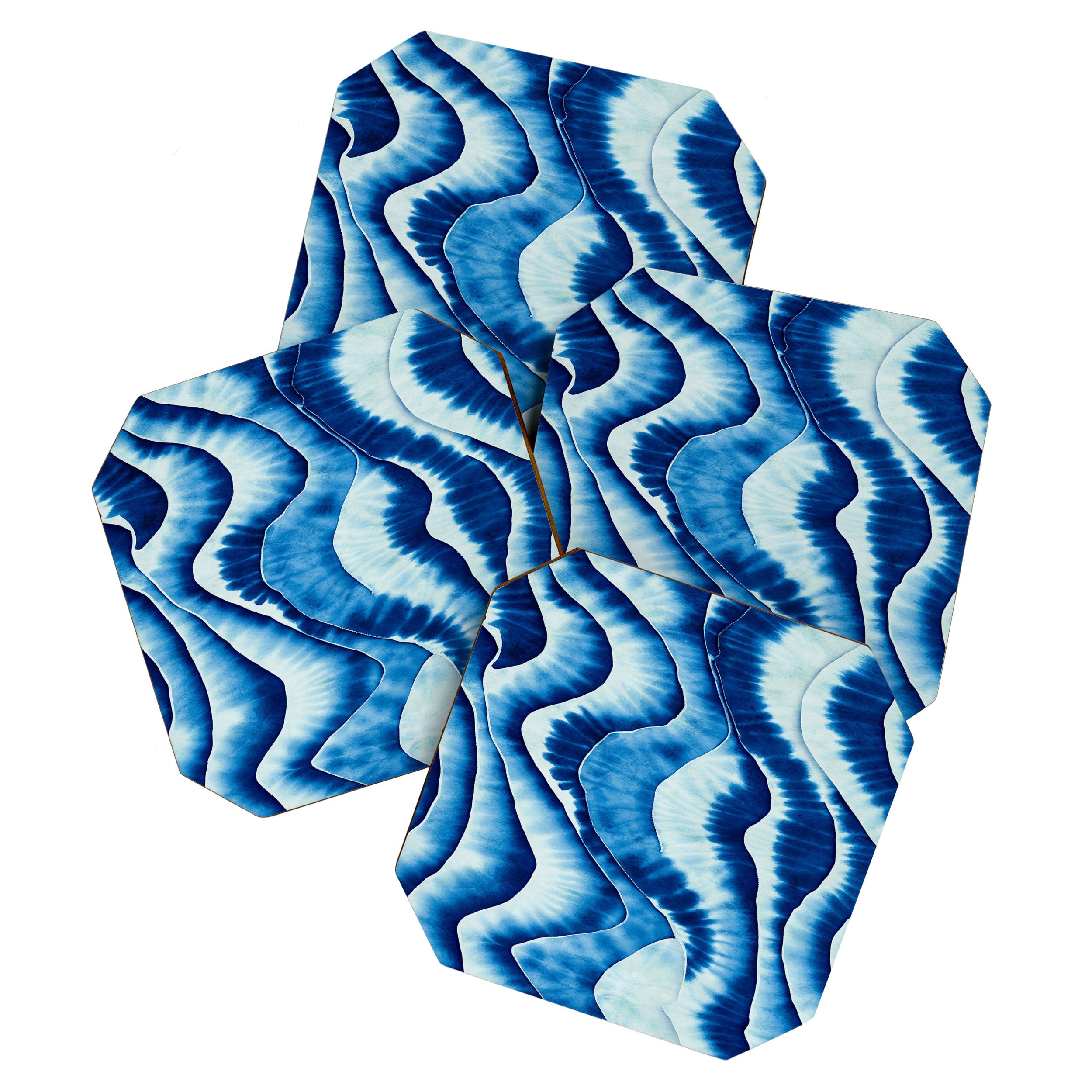Shibori: Japanese Indigo Tie-Dye Pattern 01 Coaster Gallery Image 1
