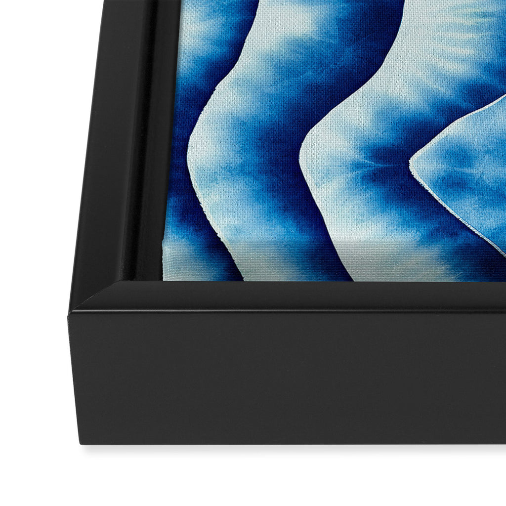 Shibori: Japanese Indigo Tie-Dye Pattern 01 Framed Canvas Print Gallery Image 3