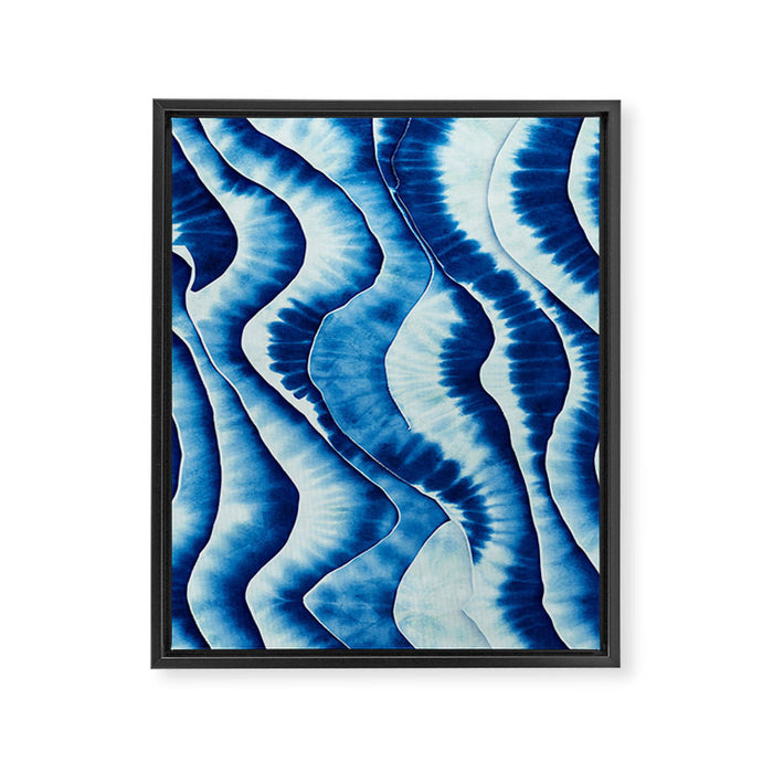 Shibori: Japanese Indigo Tie-Dye Pattern 01 Framed Canvas Print Gallery Image 1