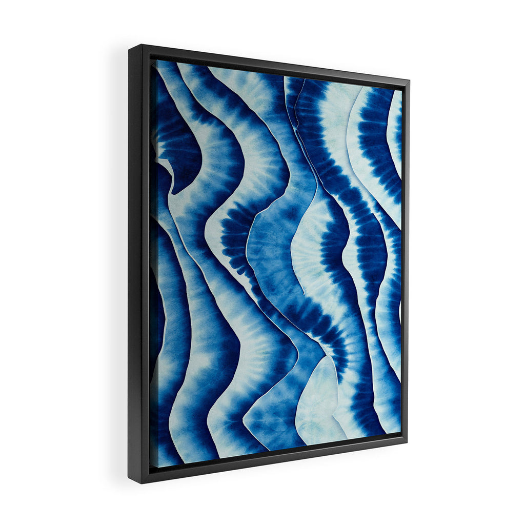Shibori: Japanese Indigo Tie-Dye Pattern 01 Framed Canvas Print Gallery Image 2