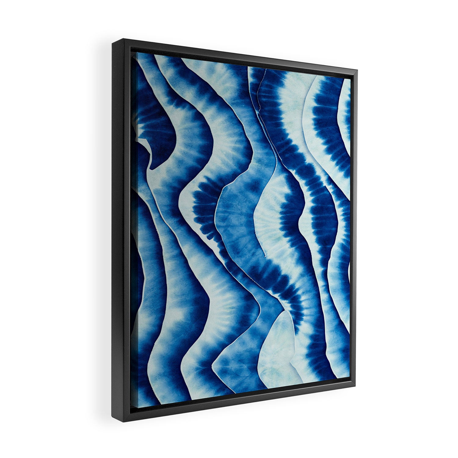 Shibori: Japanese Indigo Tie-Dye Pattern 01 Framed Canvas Print Gallery Image 2