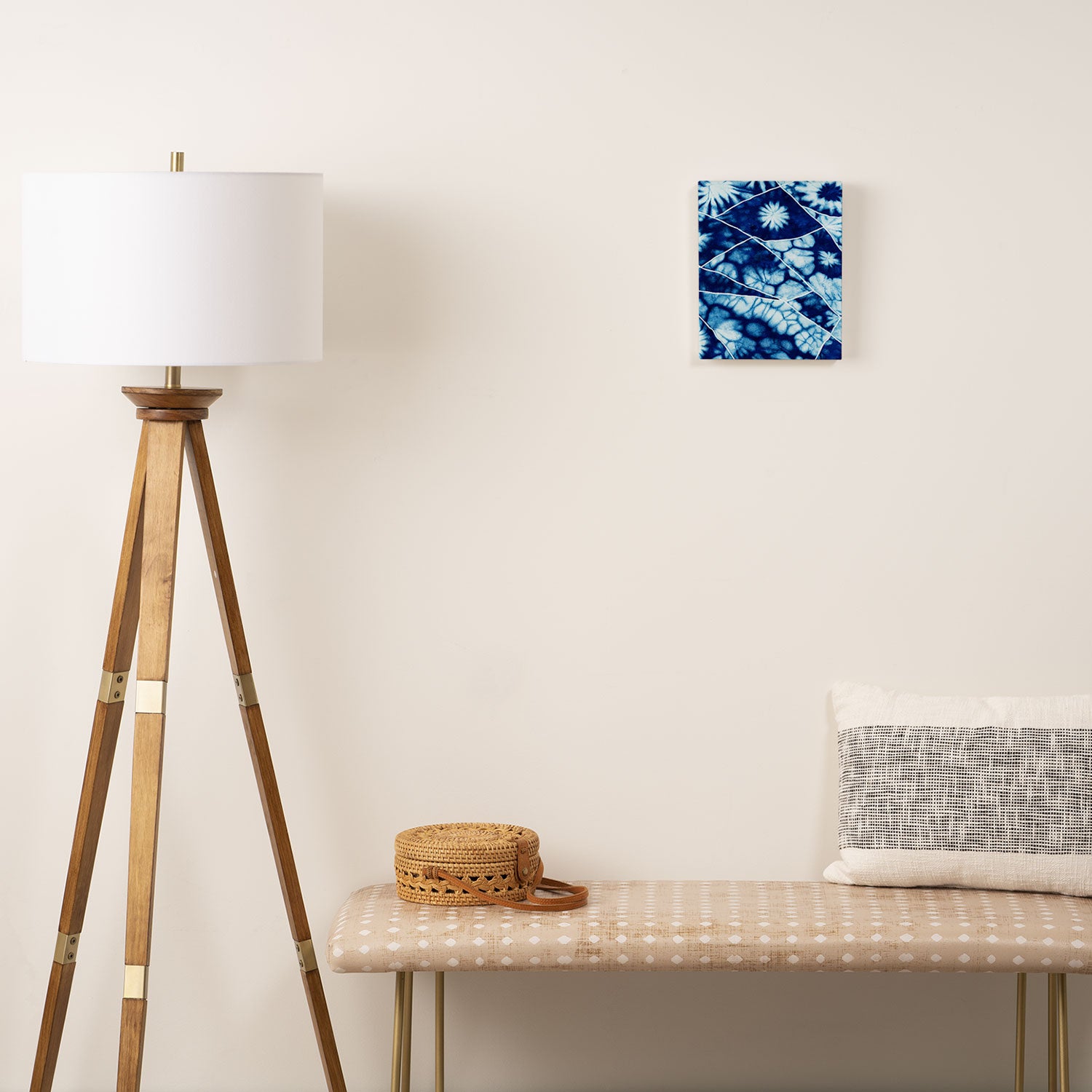Shibori: Japanese Indigo Tie-Dye Pattern 02 Canvas Print Gallery Image 2