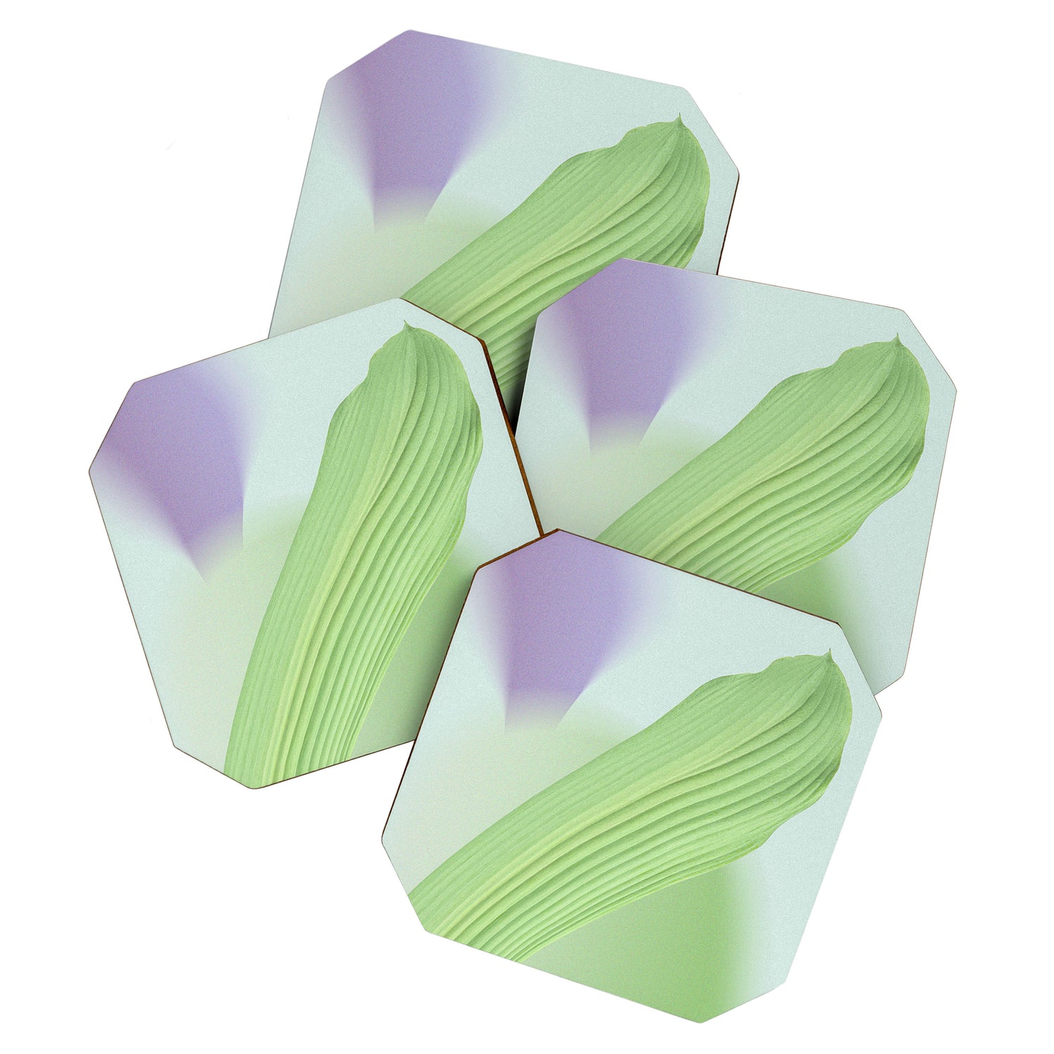 Spring Bud Lavender: Abstract Brush Strokes on Gradient Color - 002 Coaster Gallery Image 1