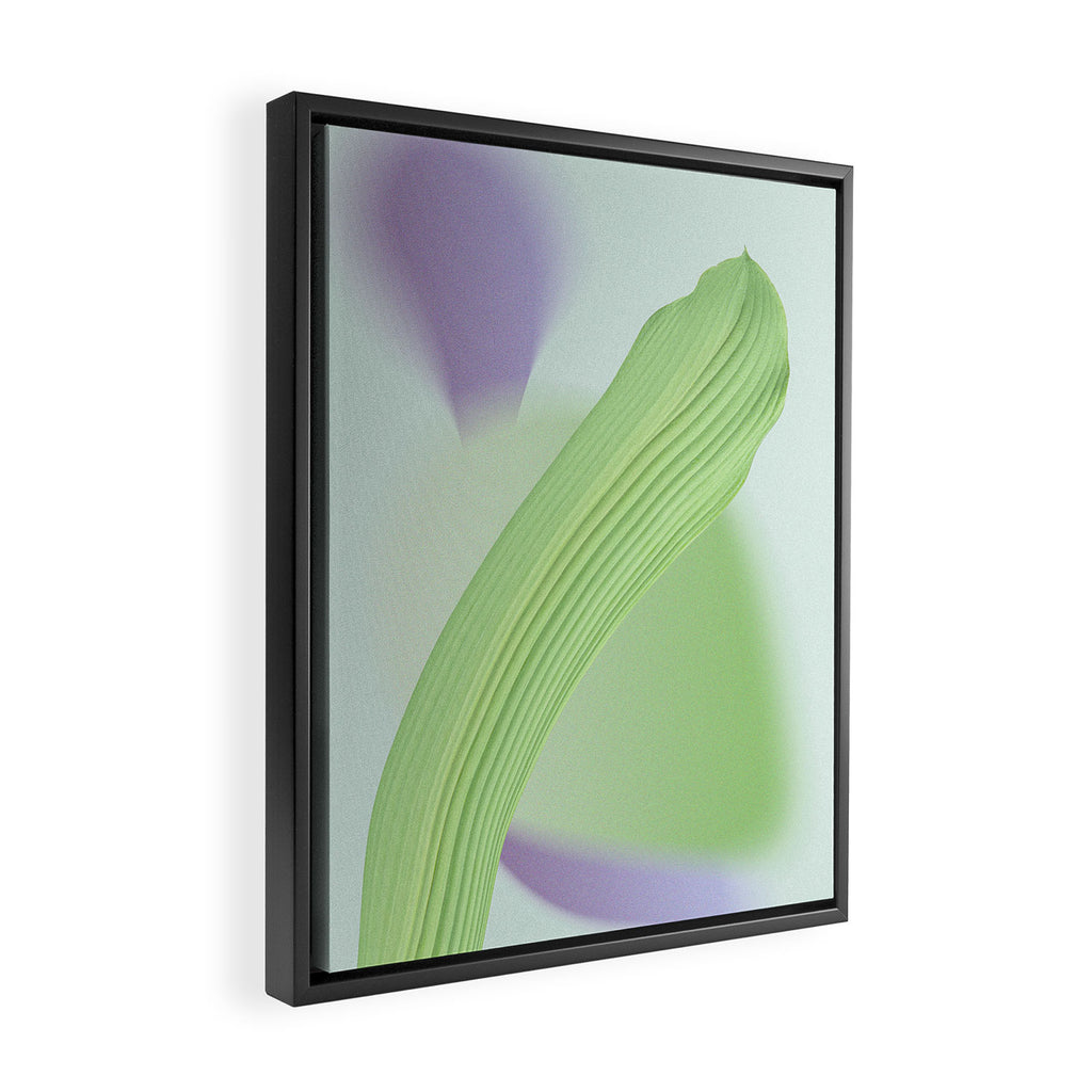 Spring Bud Lavender: Abstract Brush Strokes on Gradient Color - 002 Framed Canvas Print Gallery Image 2