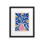 Summer Bloom: Electric Blue Leaves & Golden Poppies Framed Art Print Gallery Image 5
