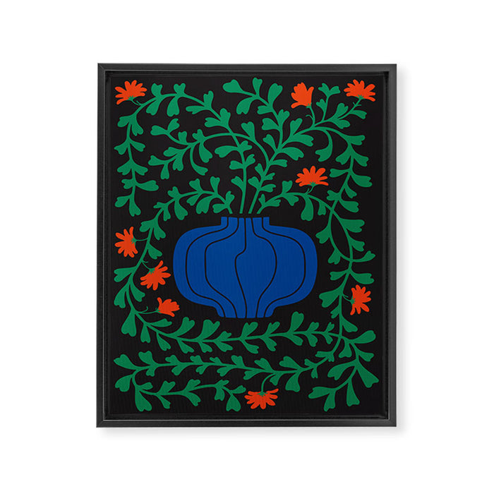 Summer Bloom: Midnight Rain Forest Framed Canvas Print Gallery Image 1