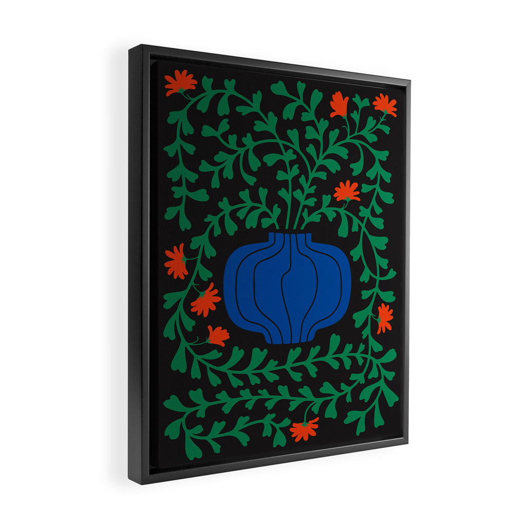 Summer Bloom: Midnight Rain Forest Framed Canvas Print Gallery Image 2