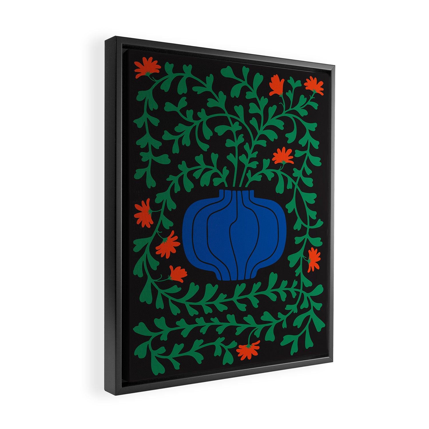 Summer Bloom: Midnight Rain Forest Framed Canvas Print Gallery Image 2