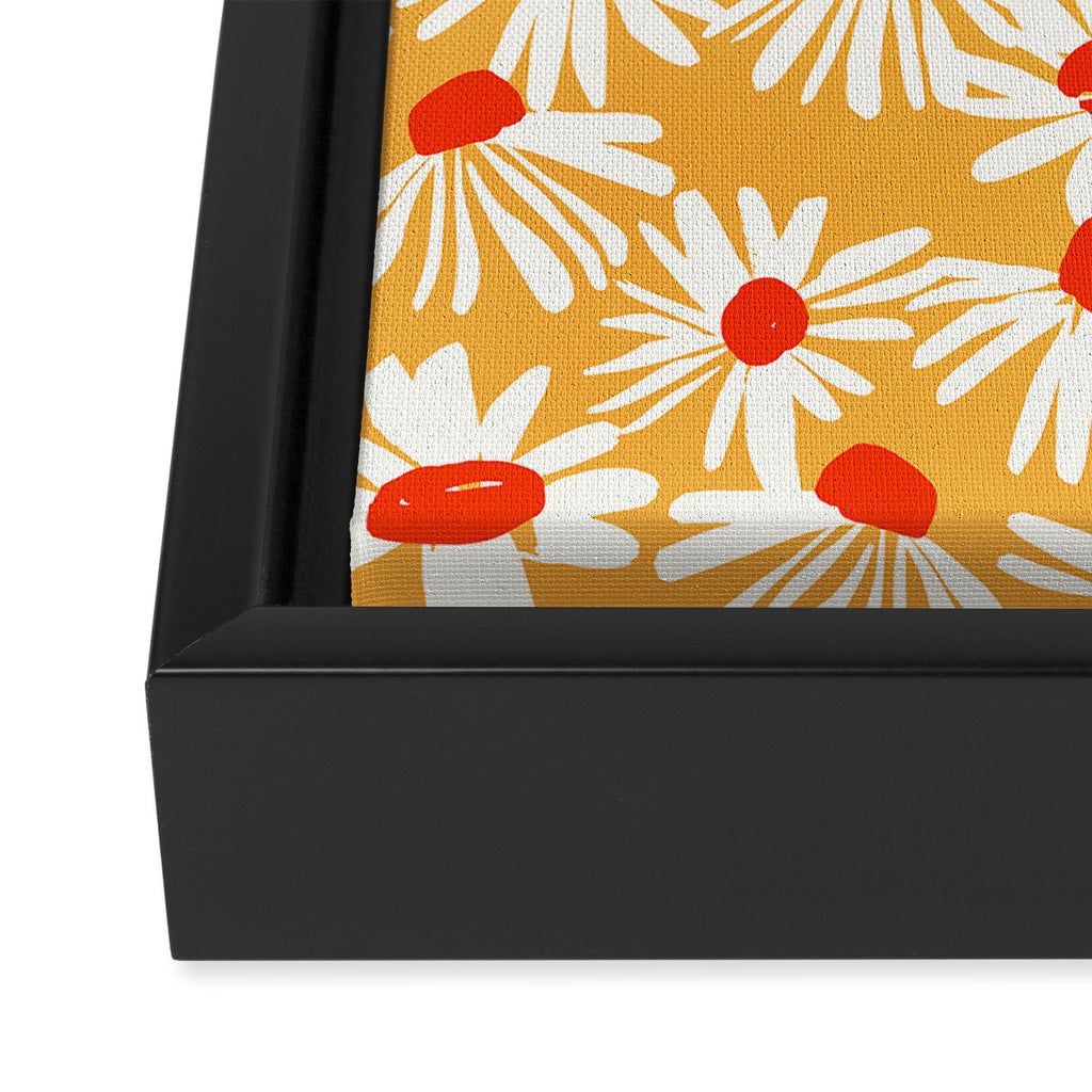 Summer Daisy: Tangerine Edition Framed Canvas Print Gallery Image 3