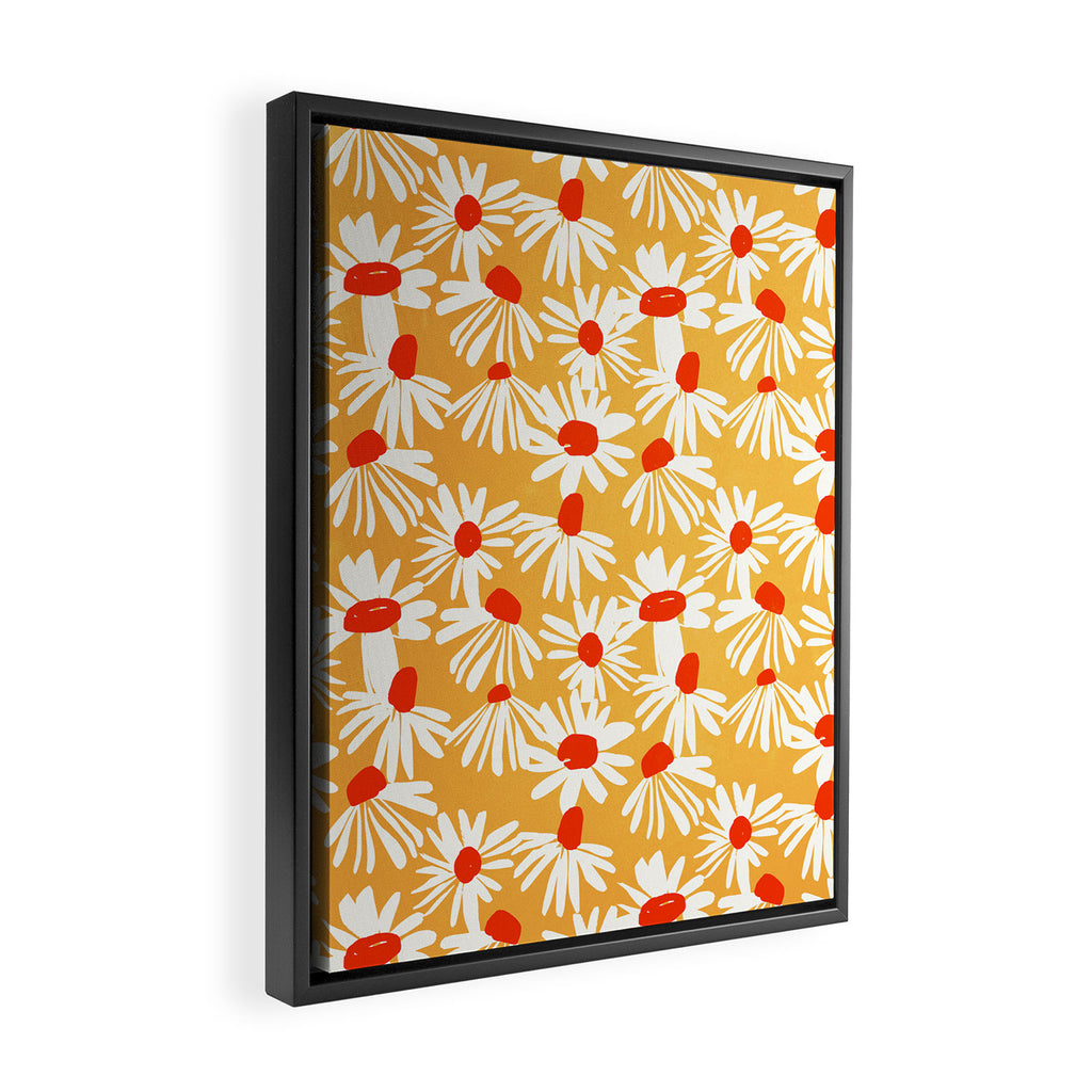Summer Daisy: Tangerine Edition Framed Canvas Print Gallery Image 2