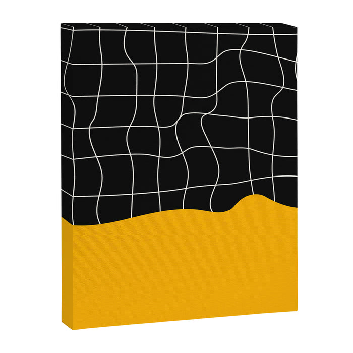 Sunkissed Gold | Warp Grid: Midnight Black Edition Canvas Print Gallery Image 1