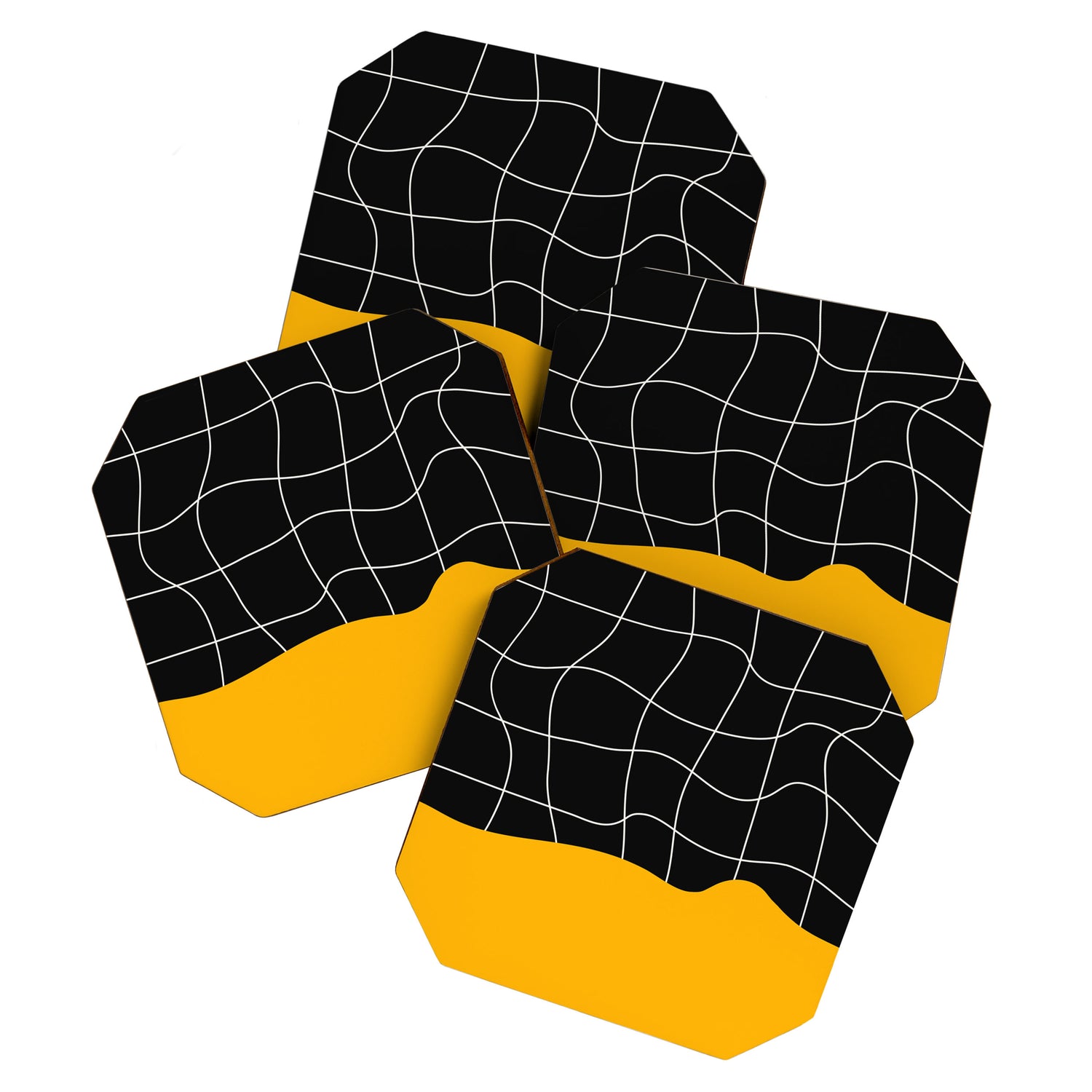 Sunkissed Gold | Warp Grid: Midnight Black Edition Coaster Gallery Image 1