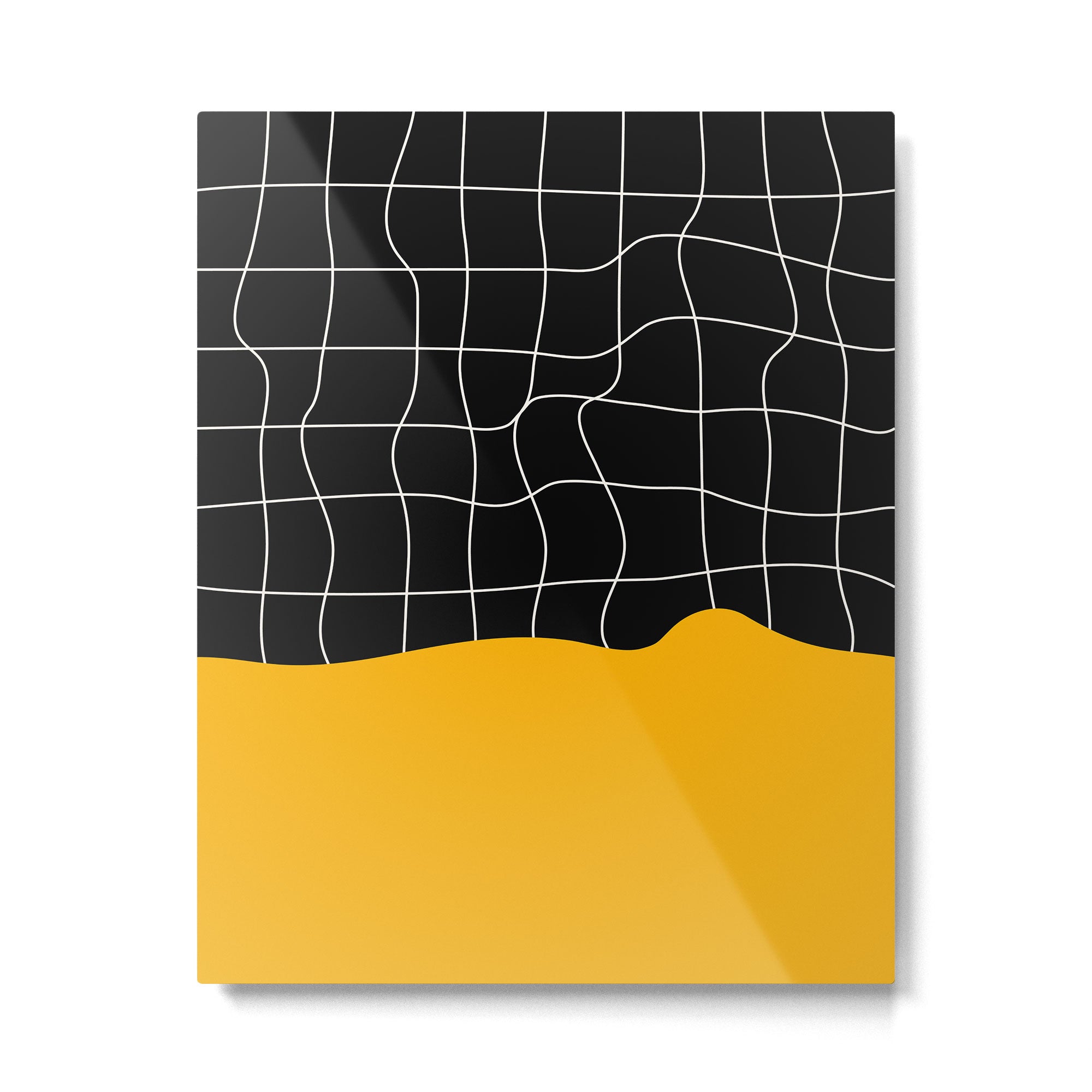 Sunkissed Gold | Warp Grid: Midnight Black Edition Metal Print Gallery Image 6