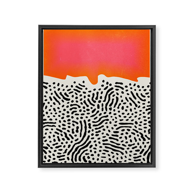 Sunset & Spots: Mid Century Abstraction Framed Canvas Print Gallery Image 6