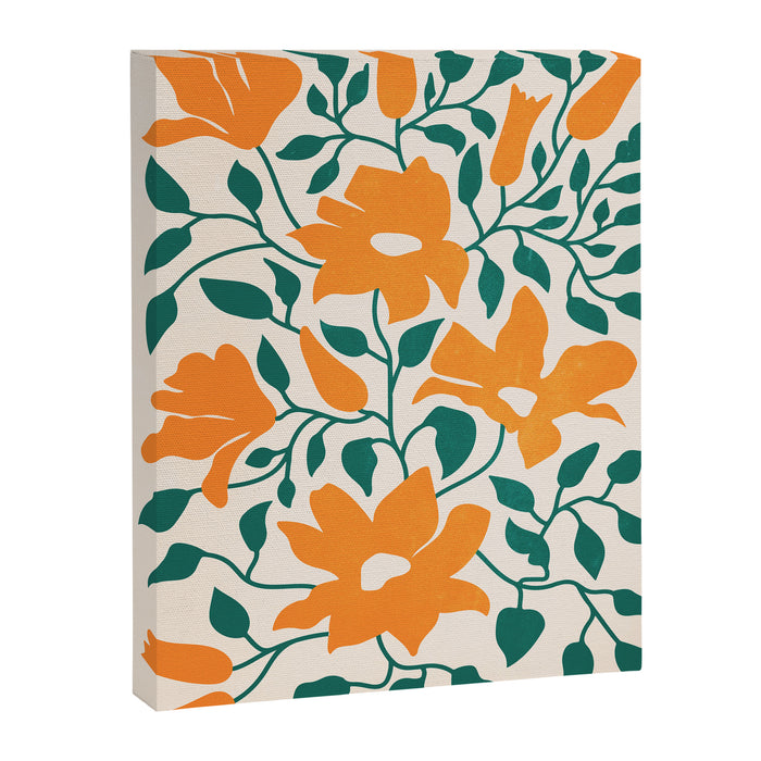 Tangerine & Pine: Matisse Flowers & Leaves Canvas Print Gallery Image 1
