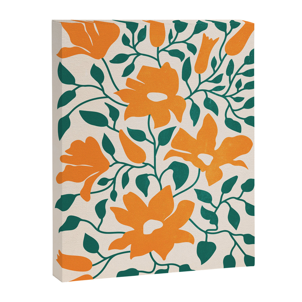 Tangerine & Pine: Matisse Flowers & Leaves Canvas Print Gallery Image 6