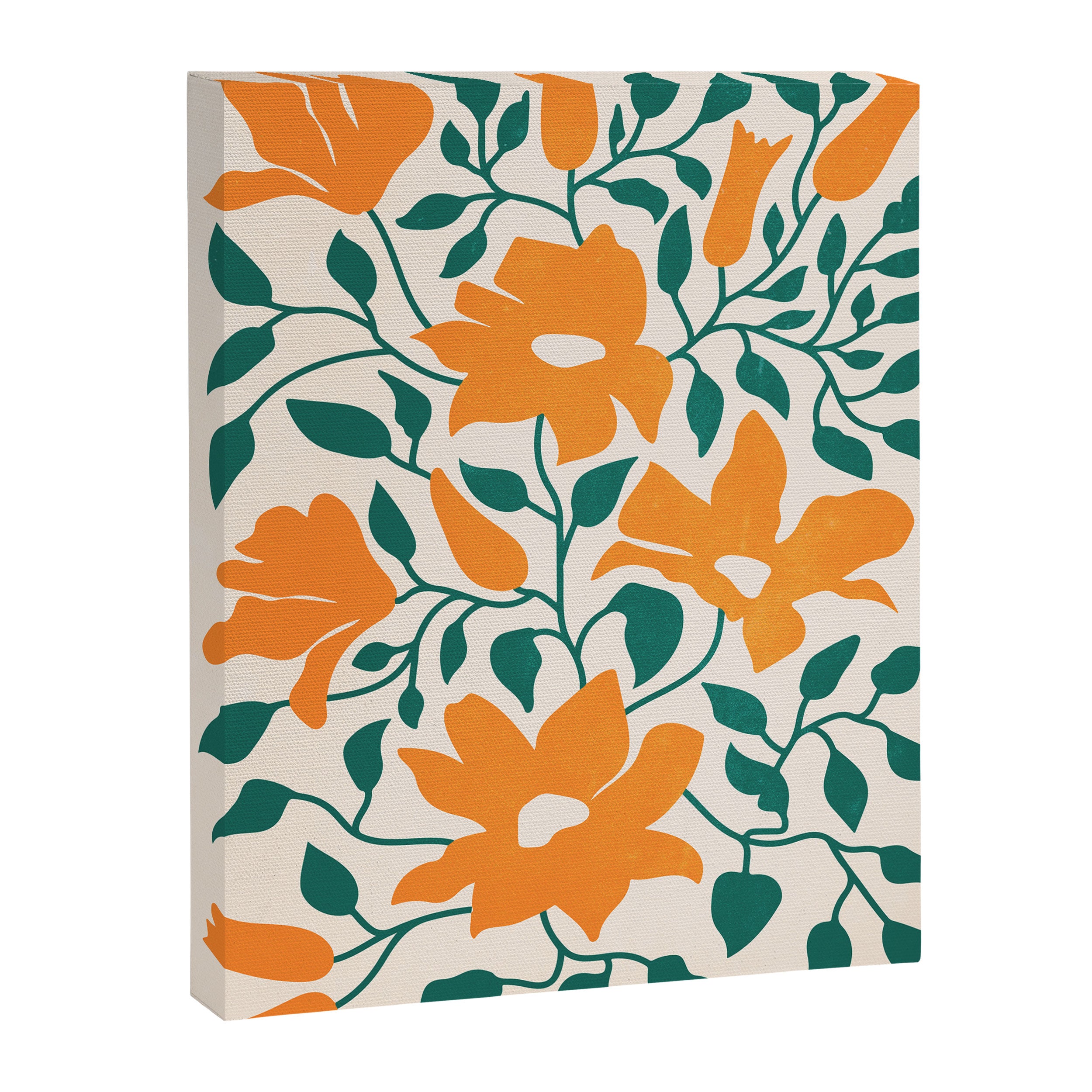 Tangerine & Pine: Matisse Flowers & Leaves Canvas Print Gallery Image 6