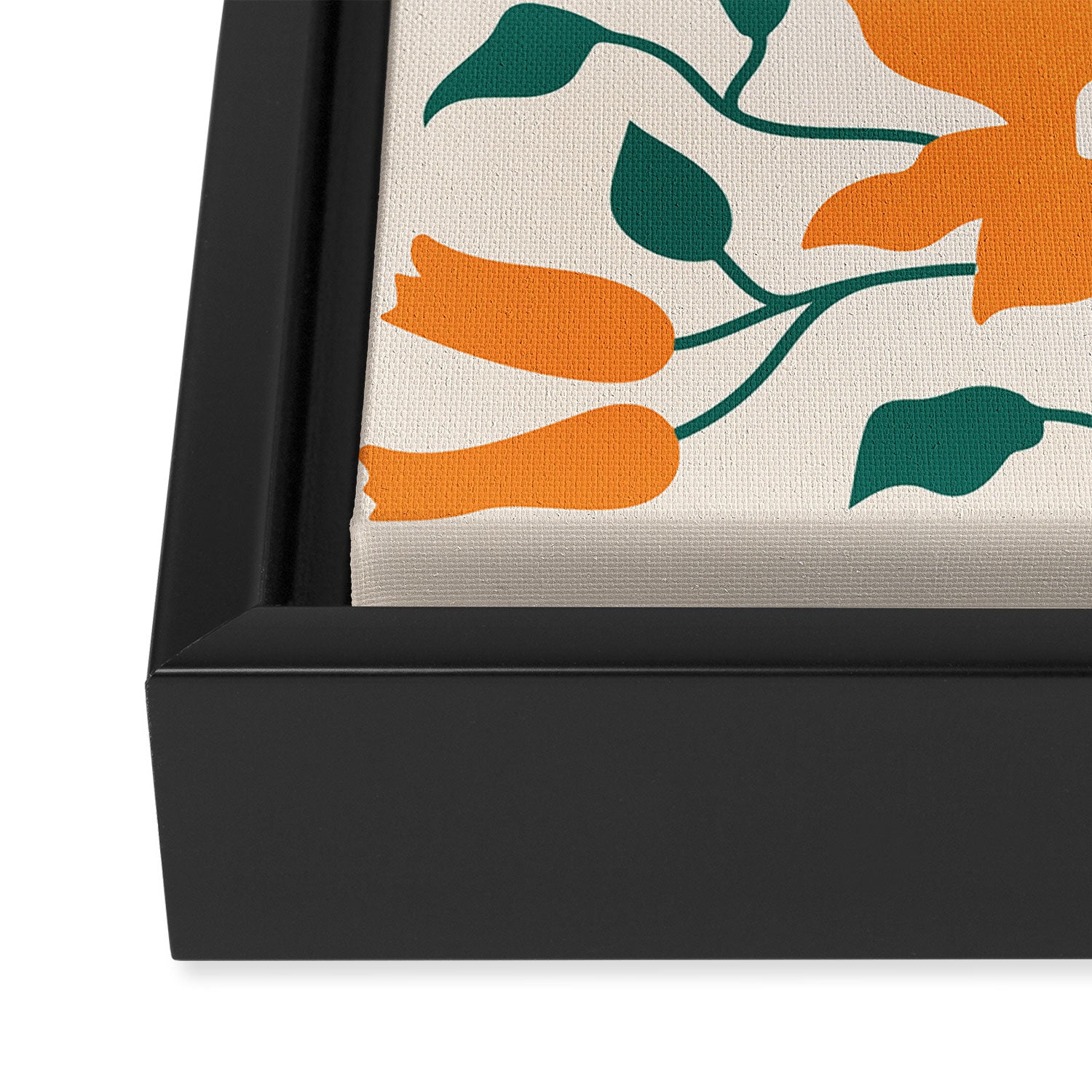 Tangerine & Pine: Matisse Flowers & Leaves Framed Canvas Print Gallery Image 3