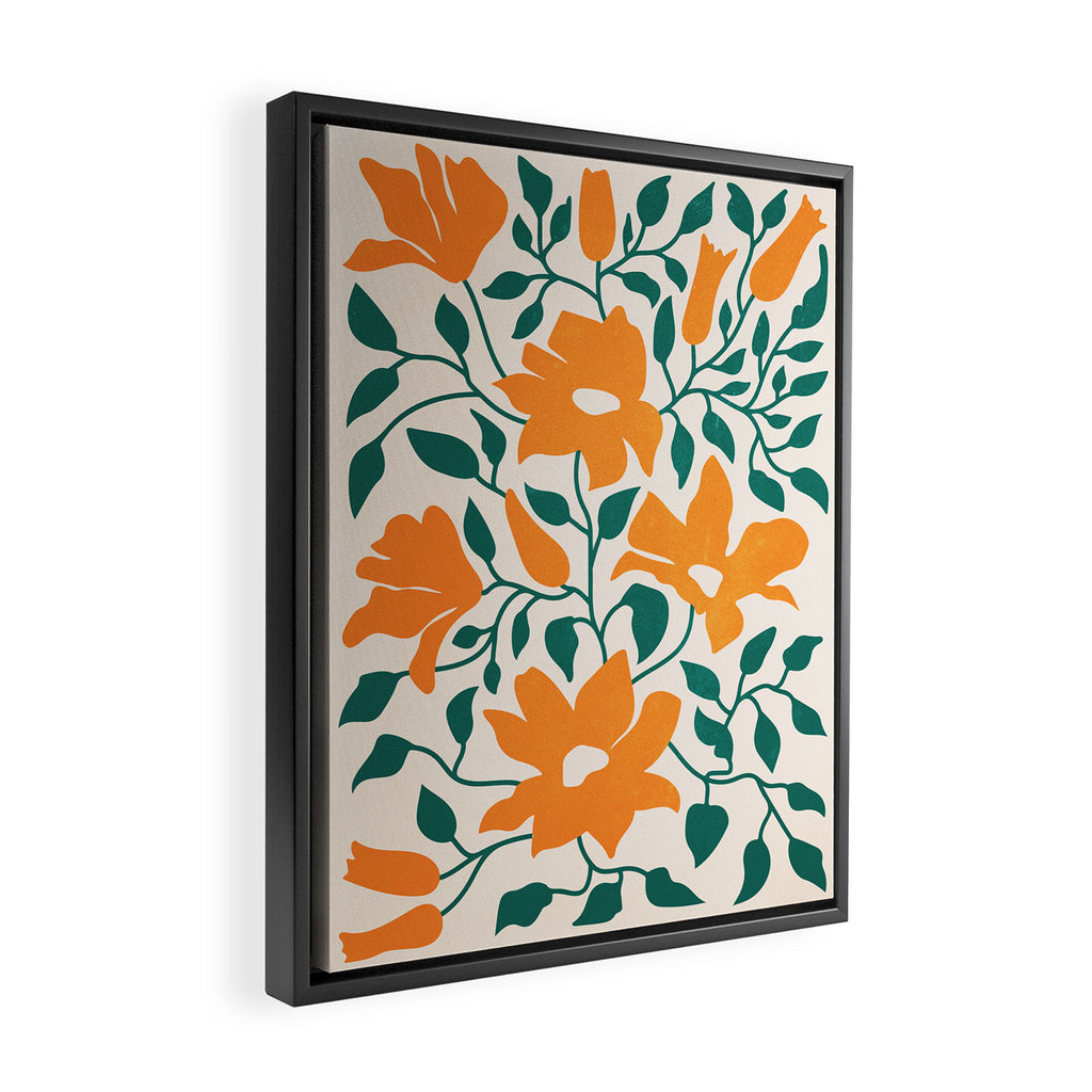 Tangerine & Pine: Matisse Flowers & Leaves Framed Canvas Print Gallery Image 2