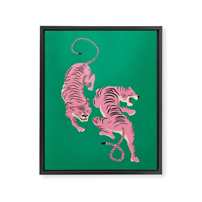 The Chase: Pink Tiger Edition Framed Canvas Print Gallery Image 6
