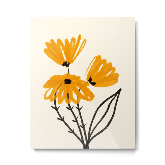 The Cosmo Yellow Flowers 02 Metal Print Gallery Image 1