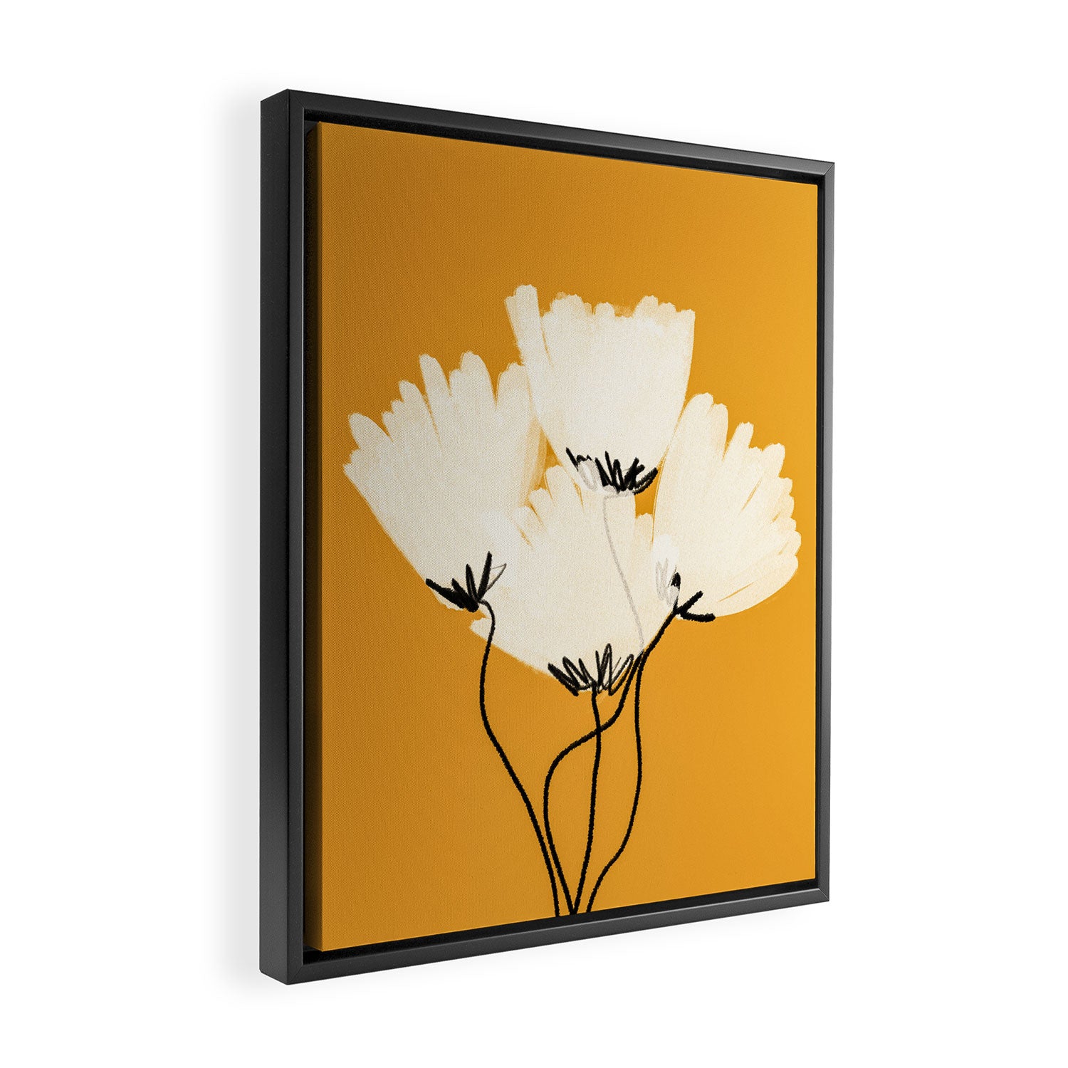 The Cosmo Yellow Flowers Framed Canvas Print Gallery Image 2