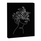 The Girl with the Flowers: Black & White Edition Canvas Print Gallery Image 6