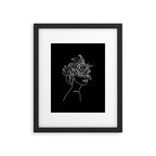 The Girl with the Flowers: Black & White Edition Framed Art Print Gallery Image 5