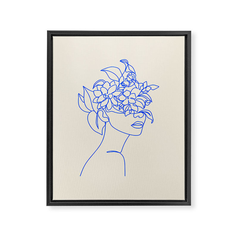The Girl with the Flowers: Off-White Edition Framed Canvas Print Gallery Image 6