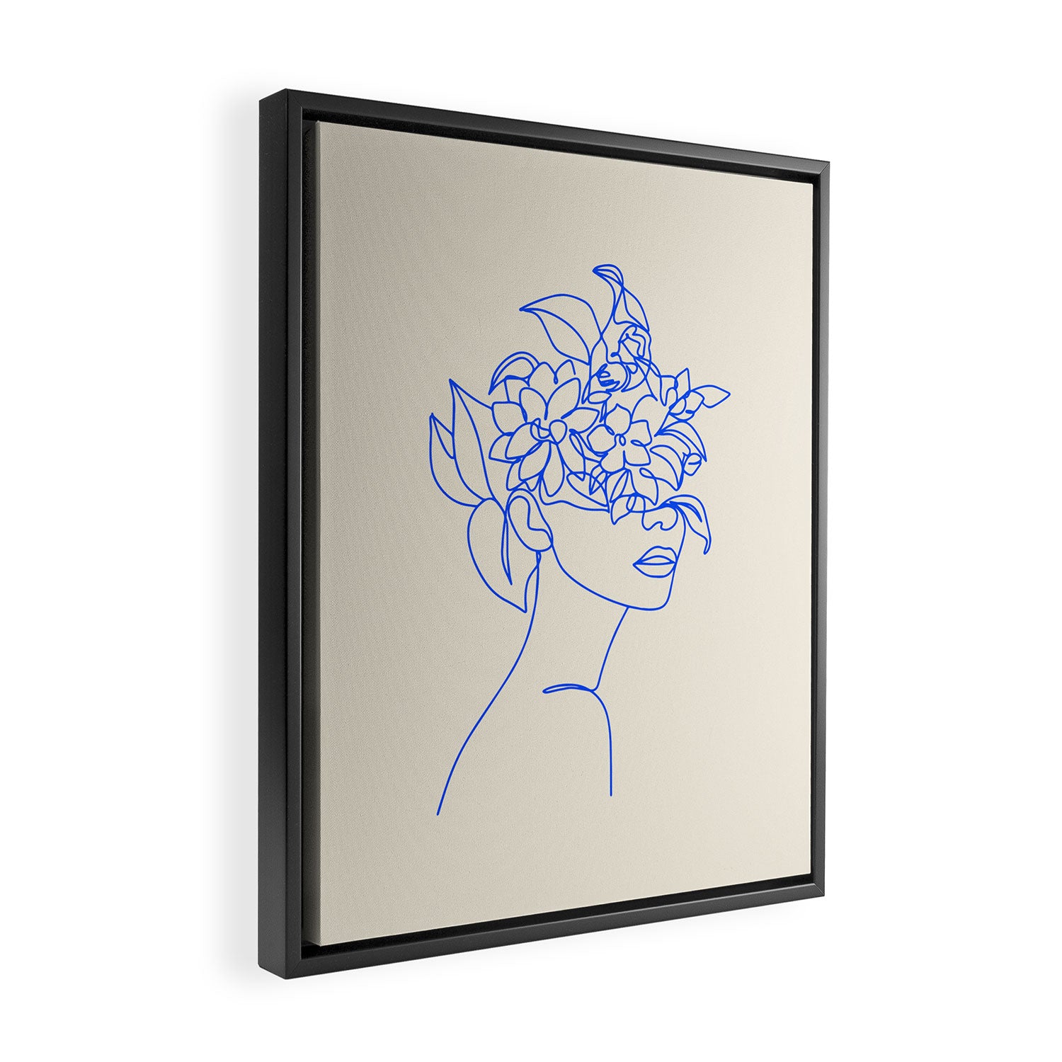 The Girl with the Flowers: Off-White Edition Framed Canvas Print Gallery Image 2