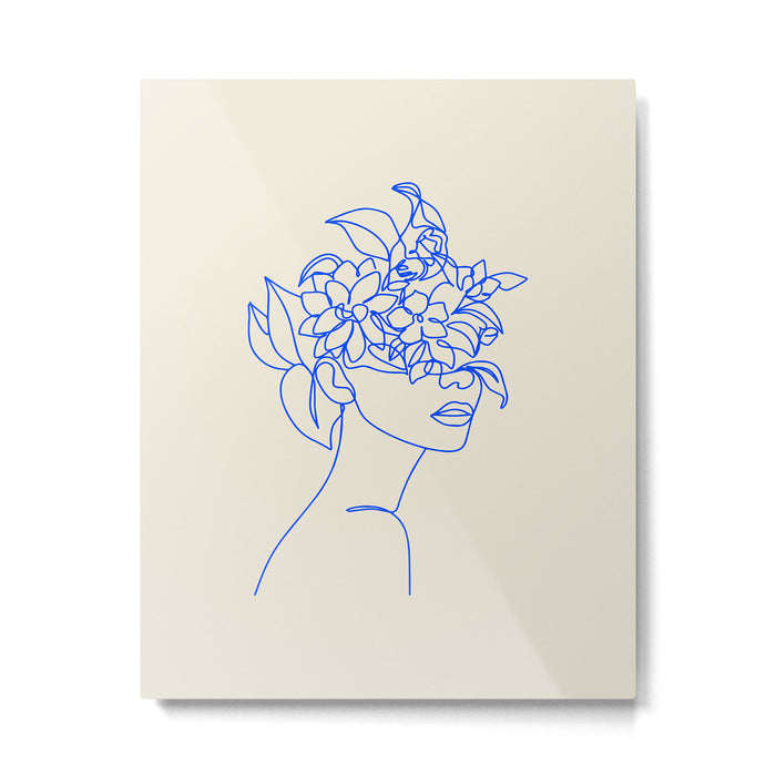 The Girl with the Flowers: Off-White Edition Metal Print Gallery Image 1