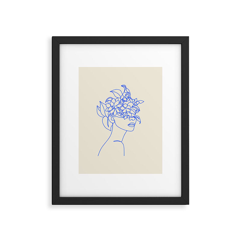 The Girl with the Flowers: Off-White Edition Framed Art Print Gallery Image 5