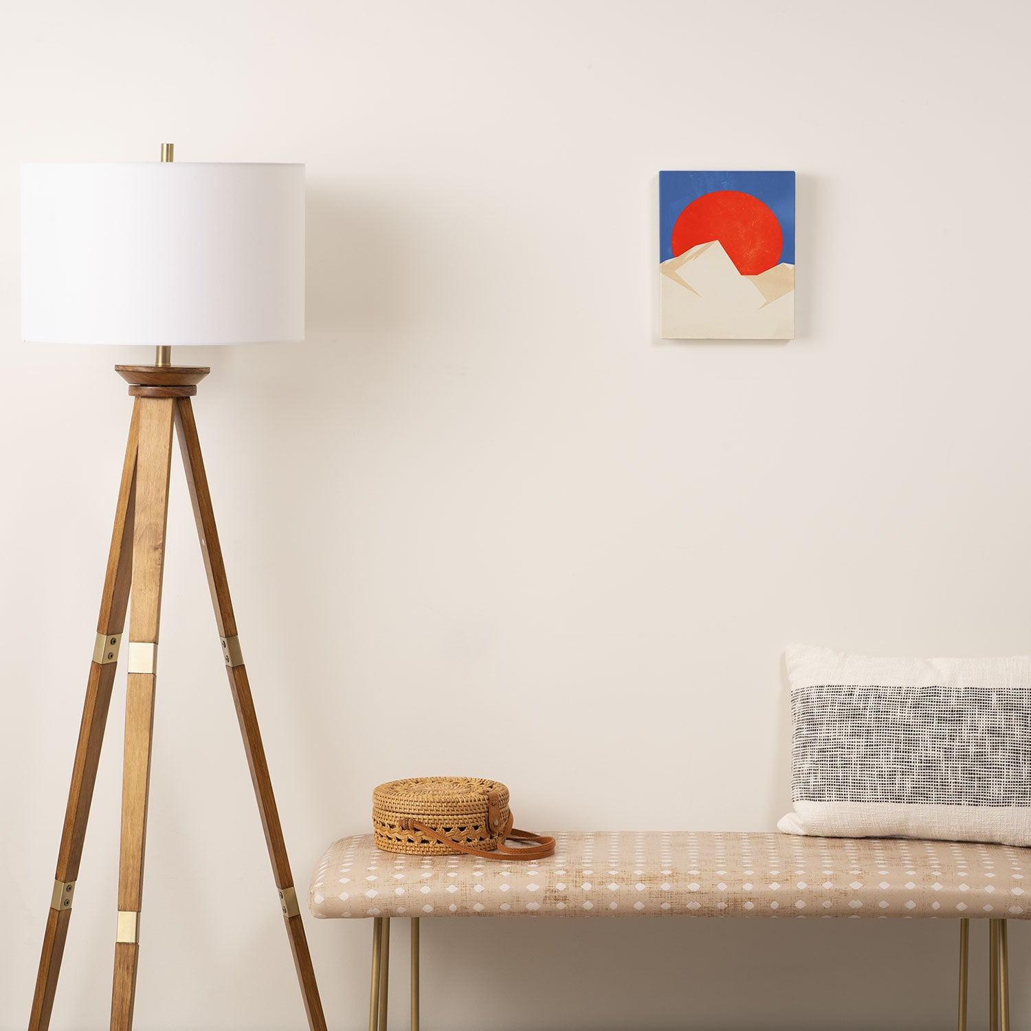 The Japanese Sun | Vintage Minimal Mount Fuji Landscape Canvas Print Gallery Image 2