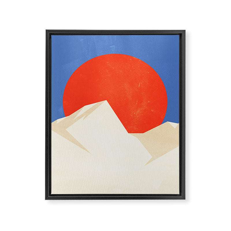 The Japanese Sun | Vintage Minimal Mount Fuji Landscape Framed Canvas Print Gallery Image 6