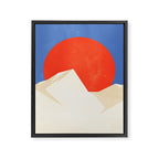 The Japanese Sun | Vintage Minimal Mount Fuji Landscape Framed Canvas Print Gallery Image 6
