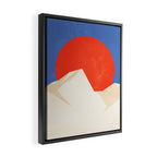 The Japanese Sun | Vintage Minimal Mount Fuji Landscape Framed Canvas Print Gallery Image 2