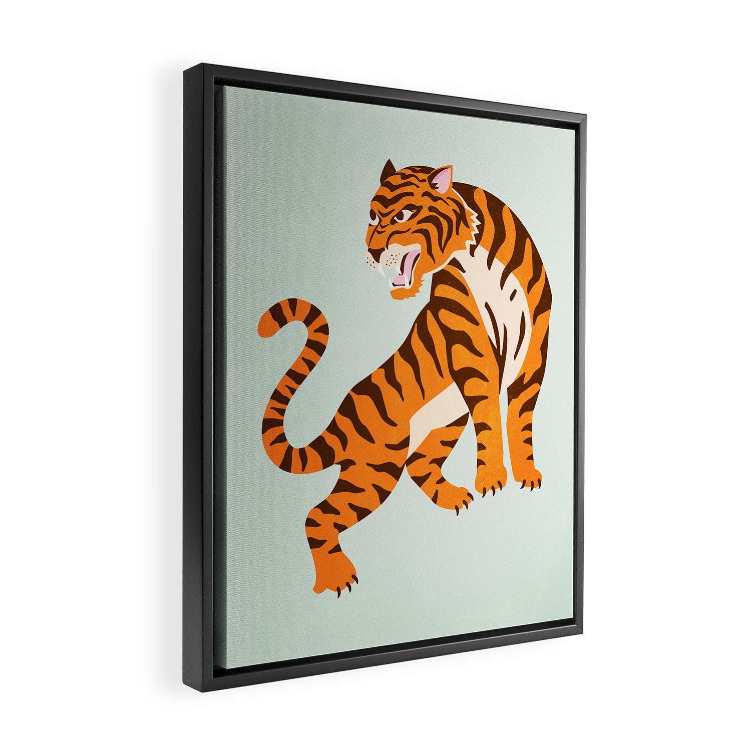 The Roar: Orange Tiger Edition Framed Canvas Print Gallery Image 2