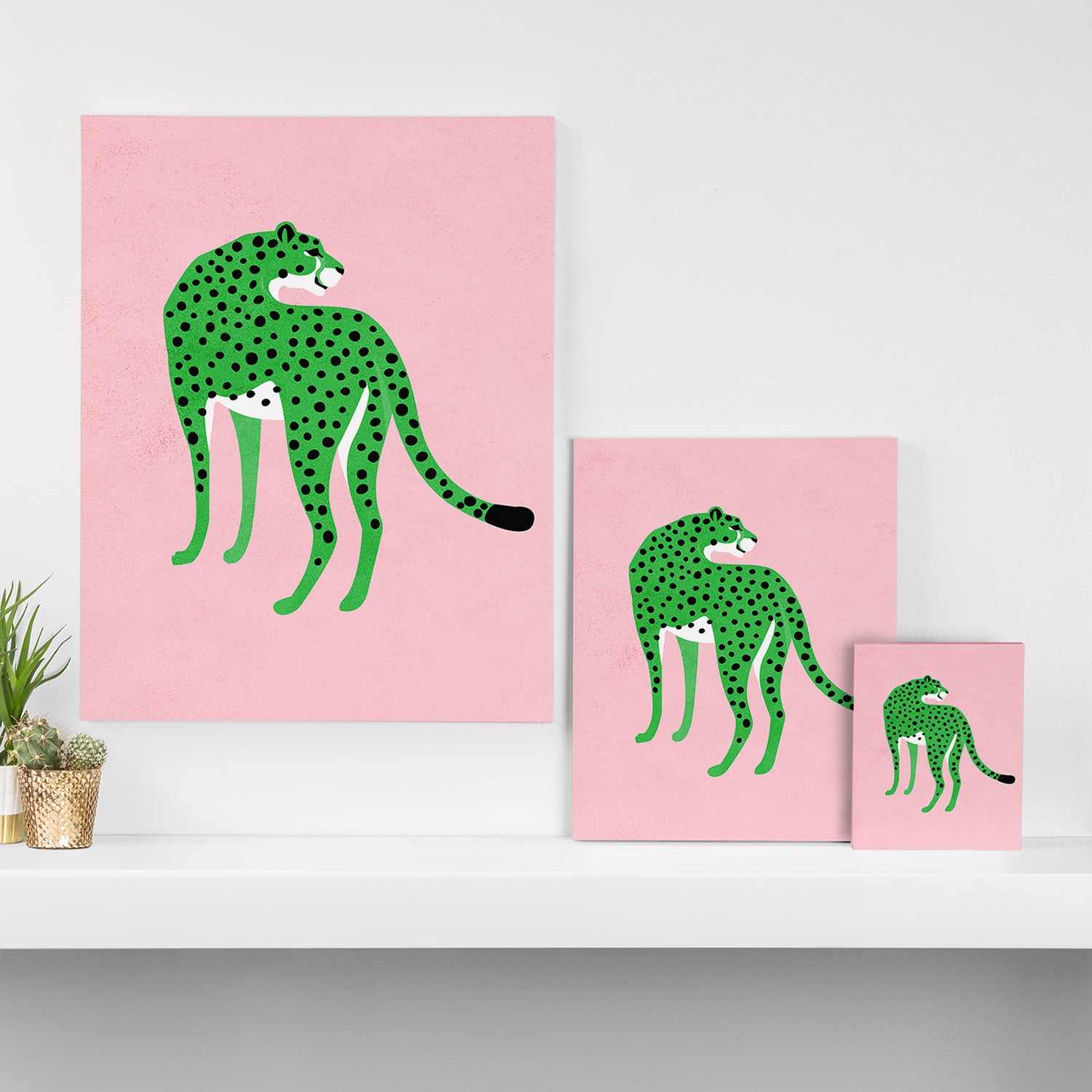 The Stare 2: Tropical Green Cheetah Edition Canvas Print Gallery Image 3