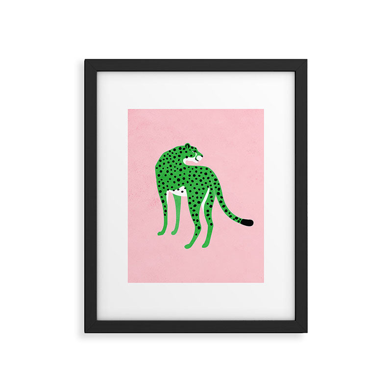 The Stare 2: Tropical Green Cheetah Edition Framed Art Print Gallery Image 5