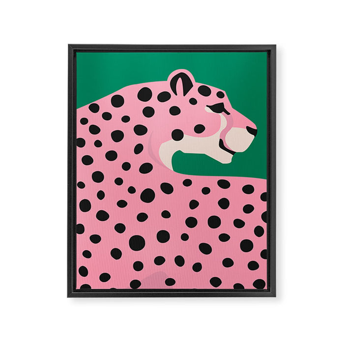 The Stare 3: Pink Cheetah Edition Framed Canvas Print Gallery Image 1
