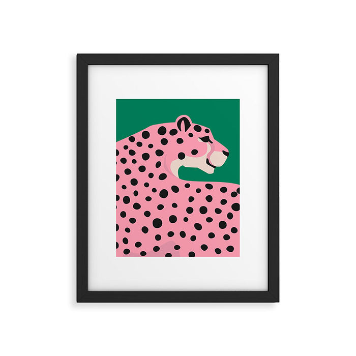 The Stare 3: Pink Cheetah Edition Framed Art Print Gallery Image 1