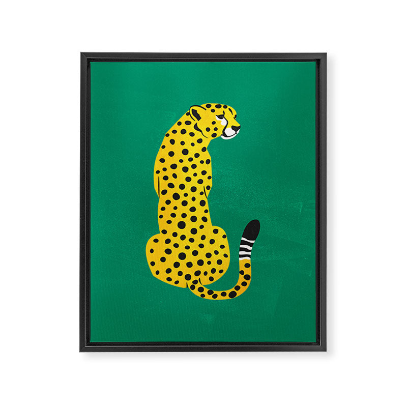 The Stare: Golden Cheetah Edition Framed Canvas Print Gallery Image 6