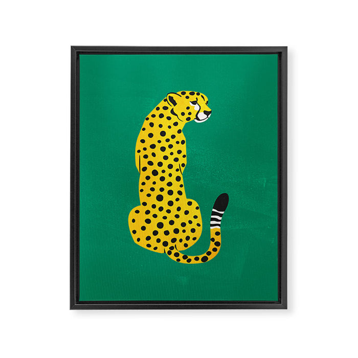 The Stare: Golden Cheetah Edition Framed Canvas Print Gallery Image 1