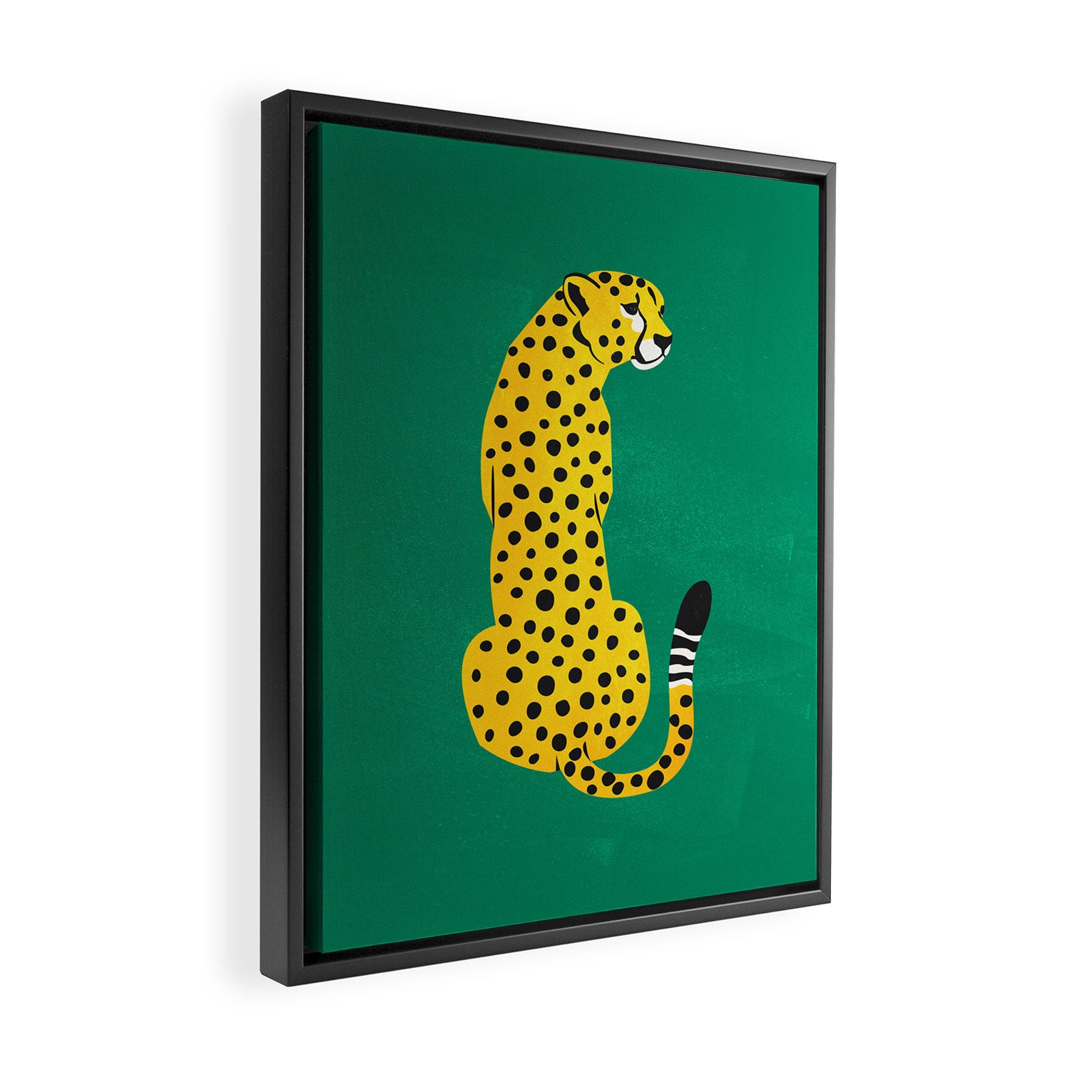 The Stare: Golden Cheetah Edition Framed Canvas Print Gallery Image 2