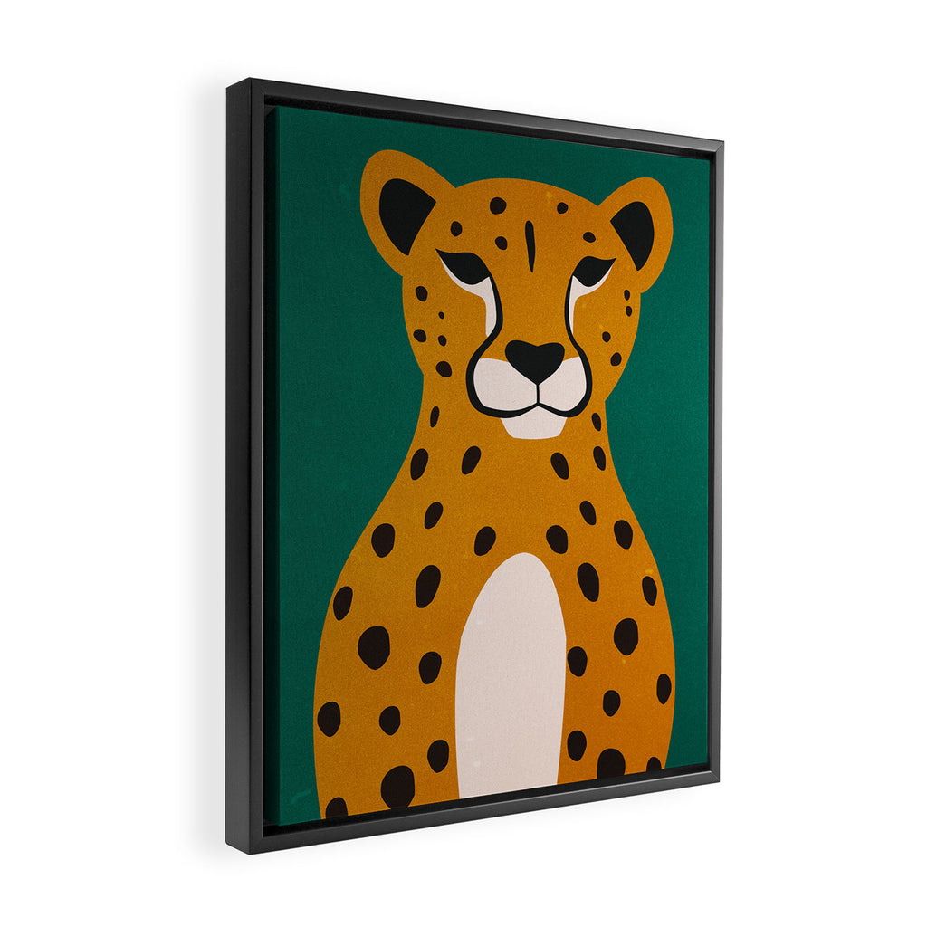 The Stare: Marigold Cheetah Framed Canvas Print Gallery Image 2