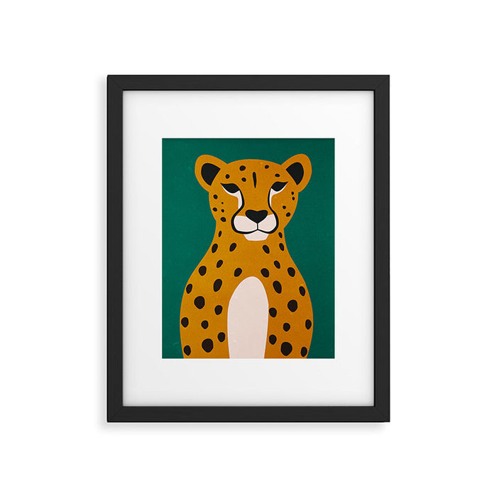 The Stare: Marigold Cheetah Framed Art Print Gallery Image 1